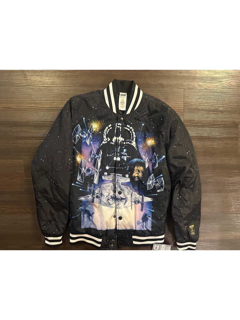Disney Star Wars The Empire Strikes Back 45th Varsity Jacket Darth Vader Sz S